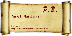 Perei Mariann névjegykártya